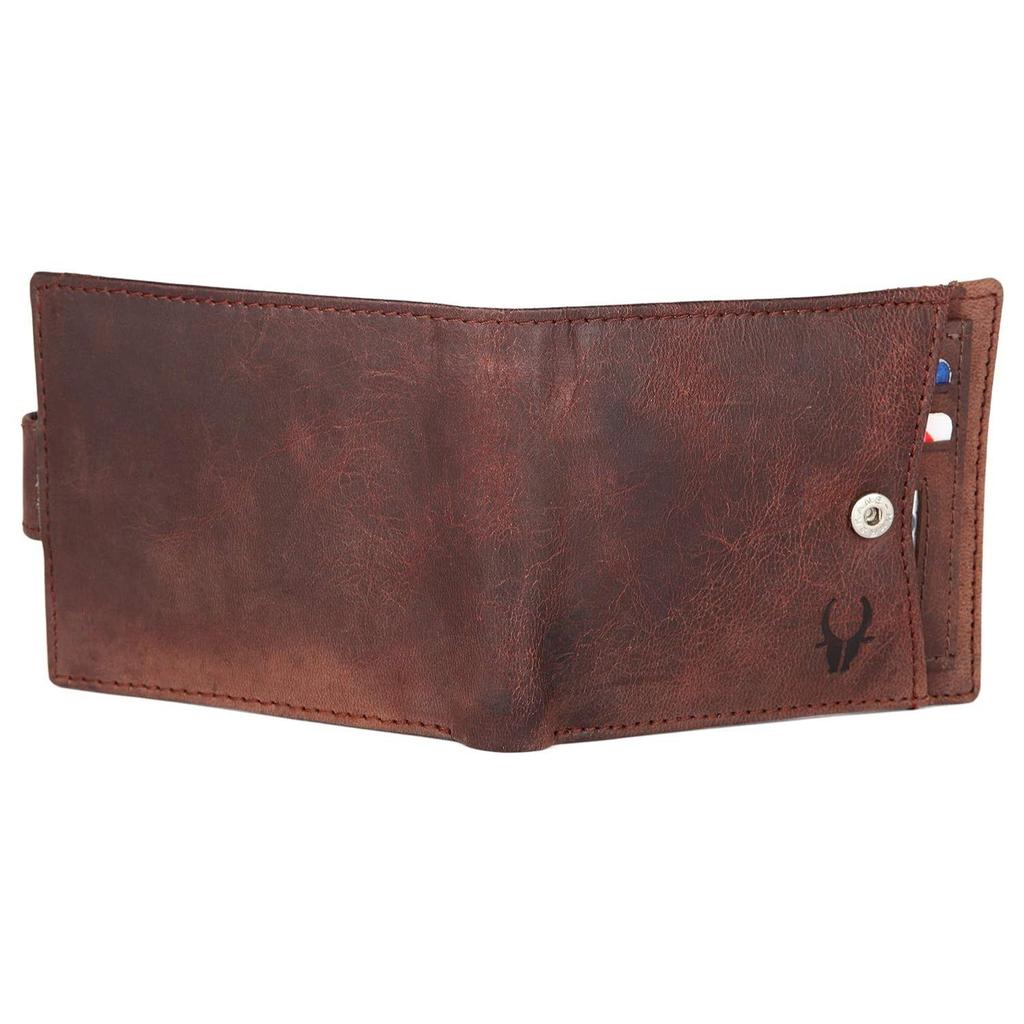 Top Grain Leather Wallet for Men Removable Card Slot Loop Closure Handcrafted Ultra Strong Stitching