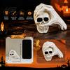 Realistic Bone Texture Figurine Halloween Skull Hand Sculpture, Gothic Skeleton Head Figurine, Spooky Resin Home Tabletop Ornament Decoration