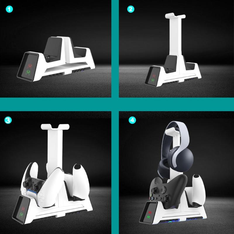 Вертикальная подставка для док-станции игровой консоли, держатель, основание, стойка для хранения наушников, аксессуары