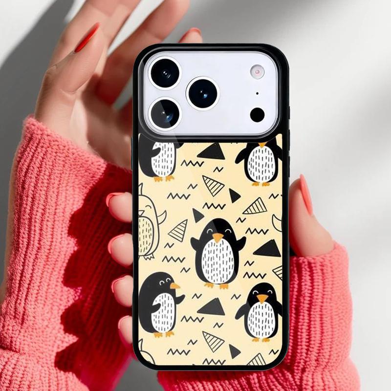 Милый Kawaii Чехол-пингвин для iPhone 17 16 15 14 13 Pro Max Задняя крышка для 12 11 Pro Coque
