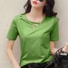 Short-sleeved Women's Summer White T-shirt Women's V-neck Loose Korean Version of The Top Casual InsT Shirt Trend