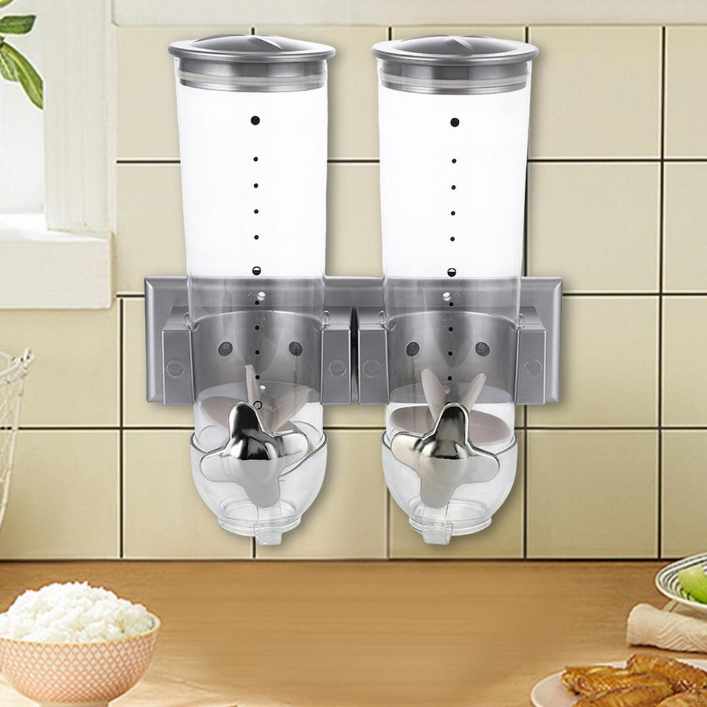 Диспенсер для сухих продуктов, хлопьев, конфет, банка, многофункциональная, 1,5 л, каждая, кухонный контейнер для хранения, настенный