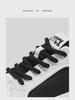 Мужские черные кожаные кроссовки Shell Toe - толстая подошва, модная осенняя спортивная обувь