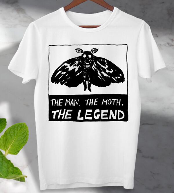 Mothman The Man The Moth The Legend T Shirt Mens Womens Tees Top Tee Unisex Men's, Ladies Top