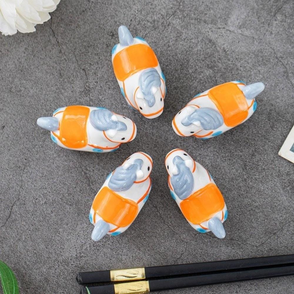 Chinese Style Porcelain Chopstick Rack Animal Ceramic Spoon Holder Zodiac Horse Year