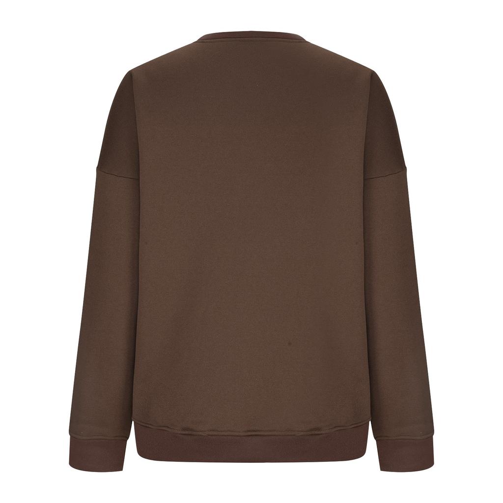 Women Autumn Winter Tops Women's Long Sleeve Sweatshirt Casual Crewneck Loose Fit Pollover Fleece Tops