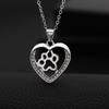 Cute Couple Accessories Creative Cutout Love Dog Claw Pendant Necklace Fashion Diamond Pop Everything Punk Party Holiday Gift Ne