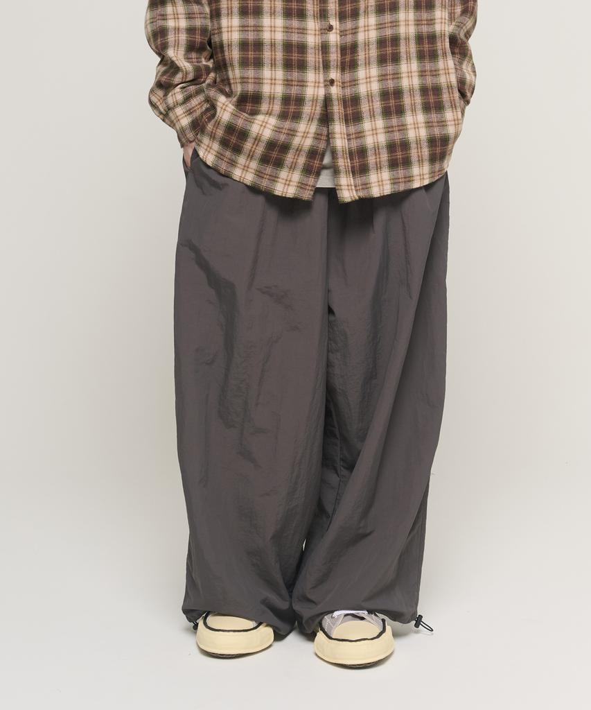 CARGOBROS Nylon Loop String Wide Pants (Charcoal)