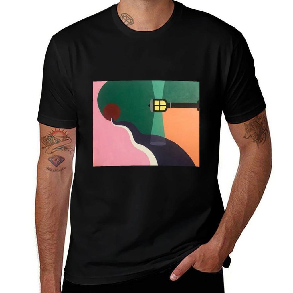 Nighttime Stroll Color Block Paintng Tshirt Plus Size Lightweight Tee Shirt