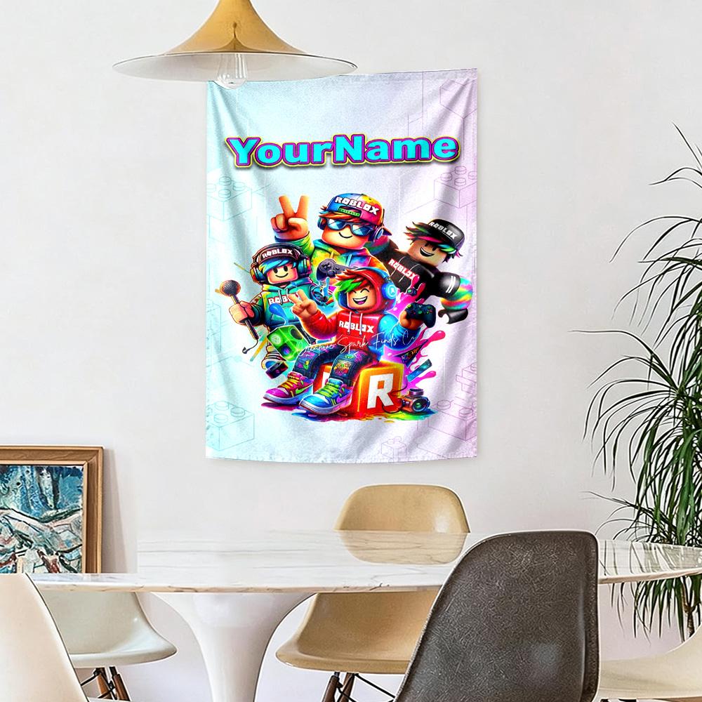 Roblox Custom Your Name Wall Decor Tapestry Art For Pet Memorial Birthdaywedding Party Backdrop Family Gift