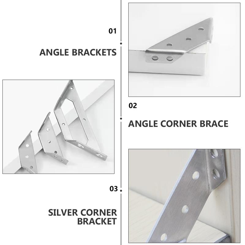 12 Pcs Shelf Bracket Connection Corner Trapezoid Angle Trapeziform Brace Square Code Brackets 90 Degree Support