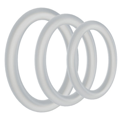 Set of 3 Tri-Pack Gasket Transparent Cockrings - RockSolid by Doc Johnson - Flexible Cockrings
