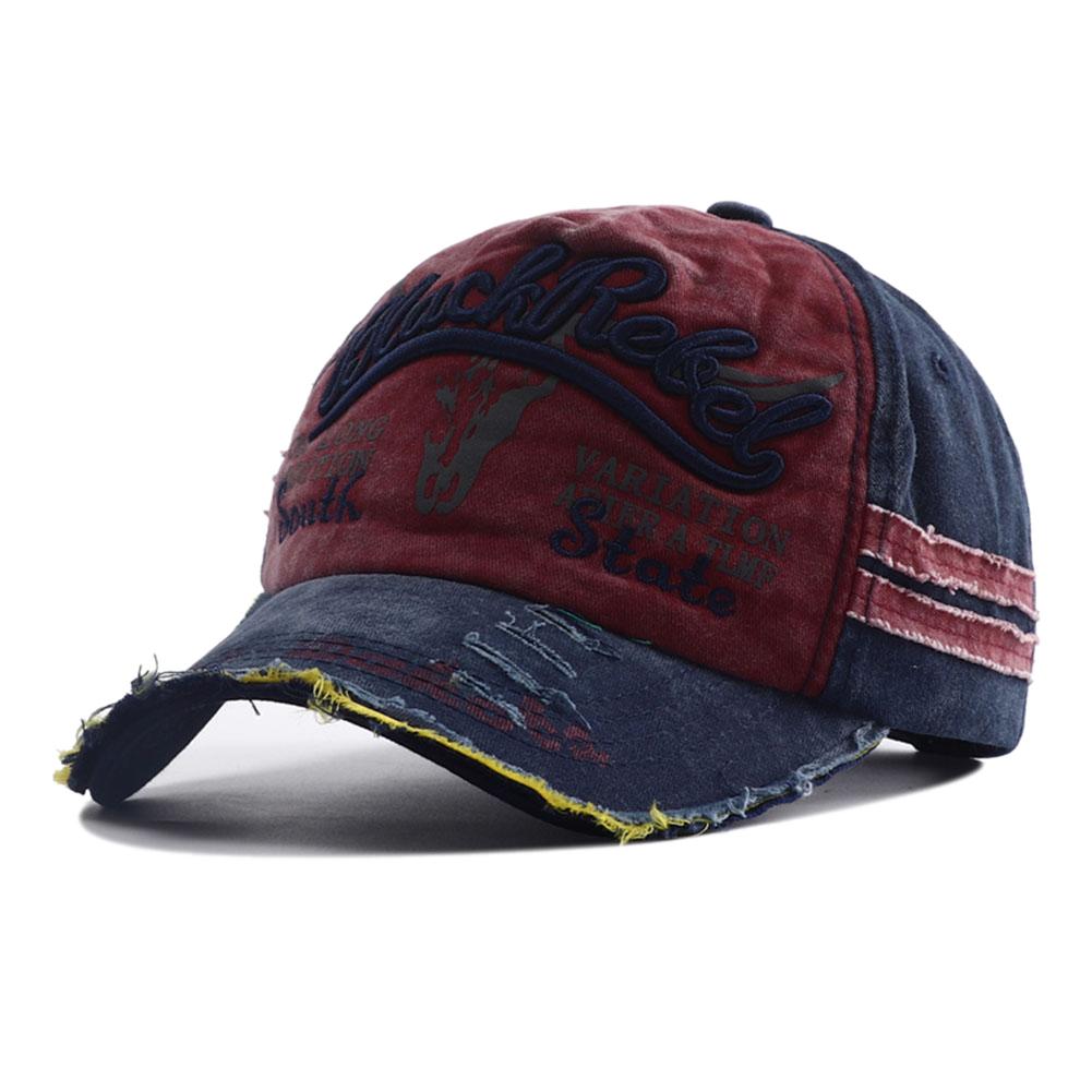 Бейсболка с вышивкой букв Модная ретро washed cotton snapback Hat Хип-хоп Принт бычьей головы Тракер Папины кепки для женщин мужчин