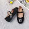 Детская кожаная обувь для девочек, детские мокасины, дышащая школьная форма, универсальные черные мягкие туфли на липучке