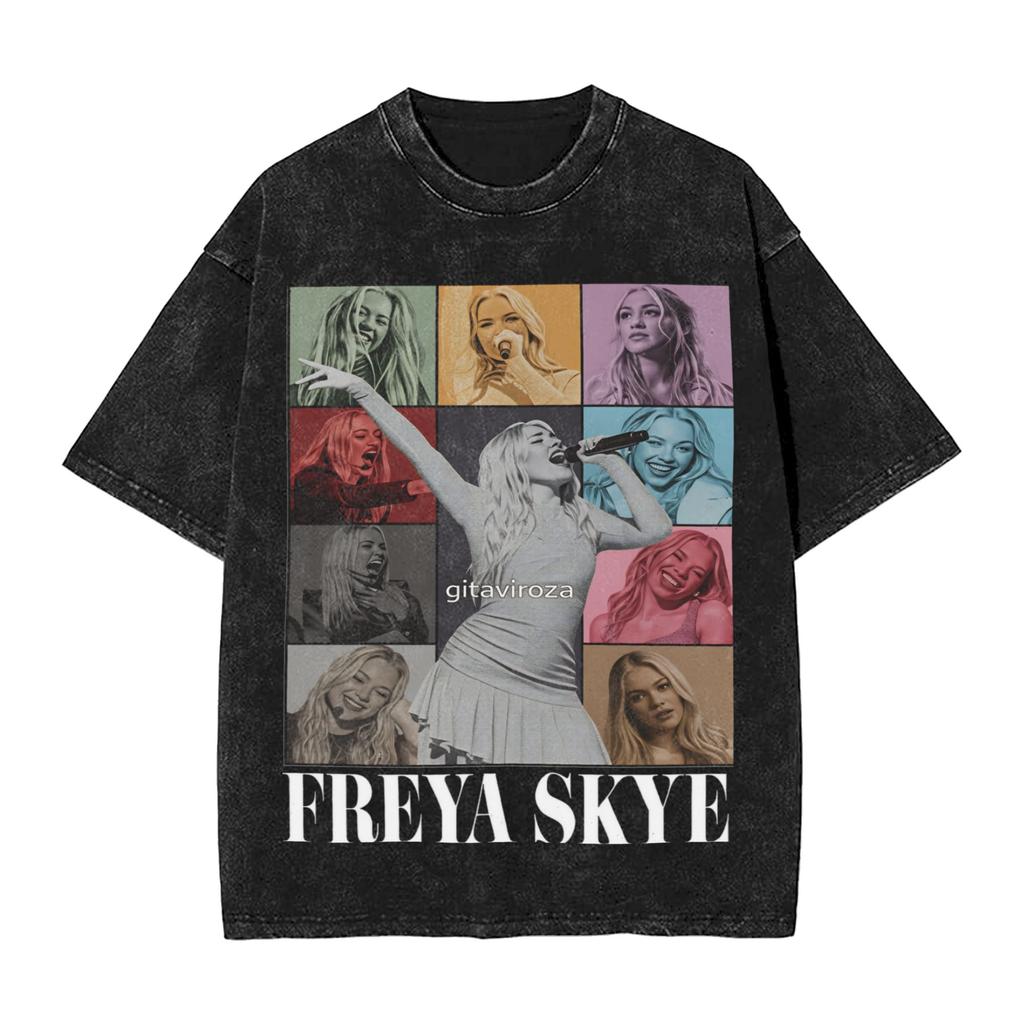 Freya Skyes TShirt Beach Vintage T Shirts Cotton Popular Tshirt For Couple Short Sleeve Printed Tees