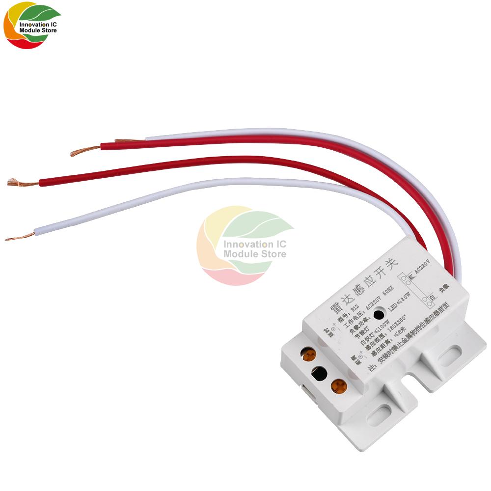 Переключатель-датчик движения PIR AC 220V, Микроволновый радарный датчик, Выключатель света, Автоматический ИК-инфракрасный датчик обнаружения движения человека, Вкл/Выкл, Переключатель для прохода