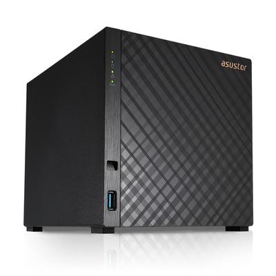 ASUSTOR Дочерний комплект NAS от ASUS, 4 отсека, AS1104T, 4 четырехъядерных процессора, оснащенный высокоскоростным портом, память DDR4 1 ГБ, гарантия производителя 3 года