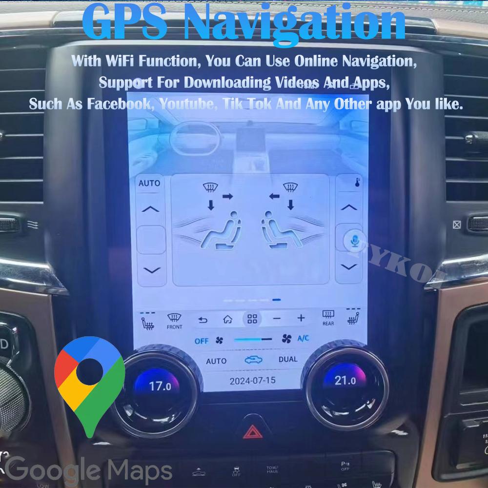 QHW1 Android15 Для Dodge RAM 2013-2015 Автомагнитола Автомобильная Мультимедиа Экран Tesla Car play Авто Bluetooth GPS 4G WIFI DSP Стерео