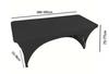 Flexible Tablecloth Rectangular Table 180X76Cm Conference Open Back Black