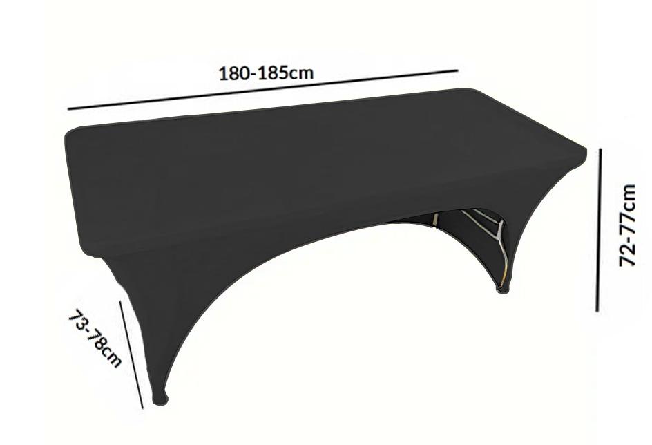 Flexible Tablecloth Rectangular Table 180X76Cm Conference Open Back Black