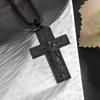 Vintage Catholic Cross Pendant Necklace Men Women Christian Believers Prayer Amulet Jewelry