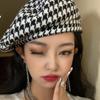 Корея Осень Зима Клетчатые Женские Береты Мода Черный Берет Вязаный Женский Плоские Кепки Франция Шляпы Дамская Шапка Художника Подарки на День Благодарения