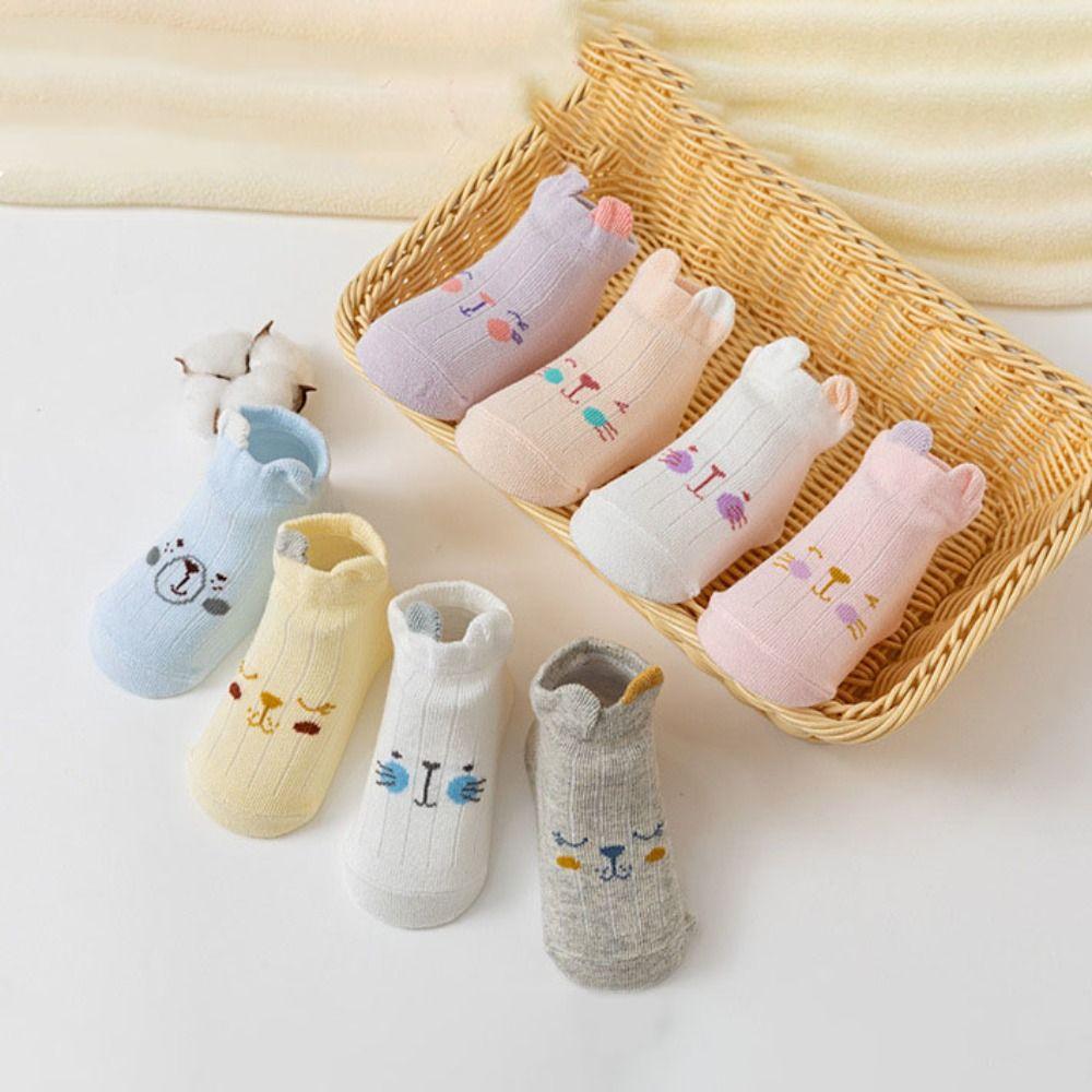8Pairs Breathable Toddle Short Tube Socks Cat Rabbit Children Cartoon Socks  Autumn