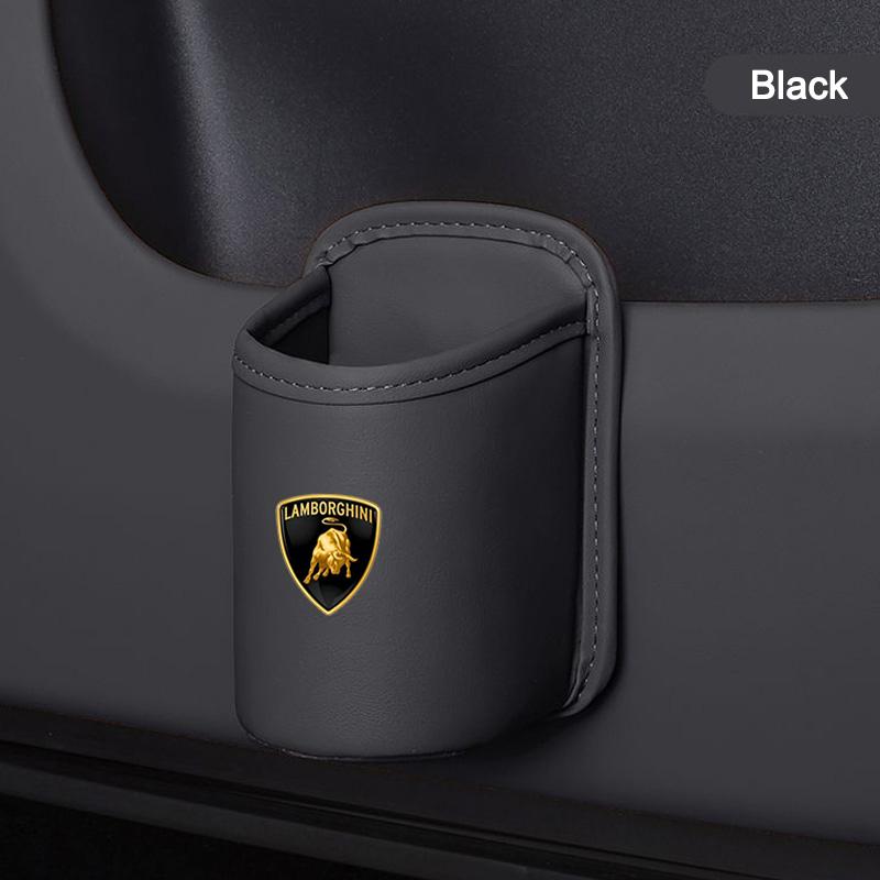 Car Door Water Cup Holder Back Seat Drink Rack Leather Storage Box For Lamborghini Urus Huracan Aventador Premium Accessories
