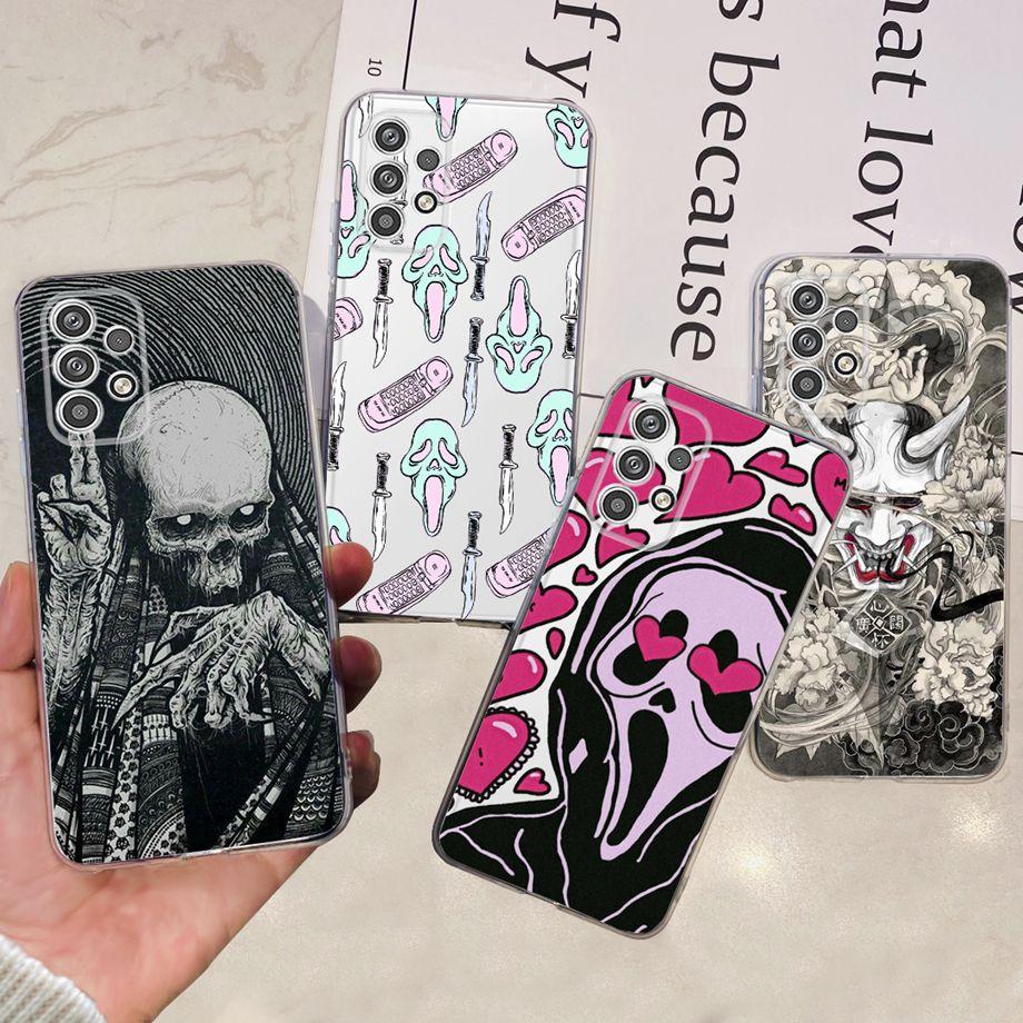 For Samsung Galaxy A23 5G case Halloween Skeletons Phone Cover Soft TPU Lovely Cartoon Jelly Funda Para Samsung A23 4G A 23 4G