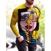 New Color Graffiti 3D Print T-Shirts Men's Round Neck Long Sleeve T Shirt Streetwear Harajuku Pullovers Tees Tops Kids Clothing