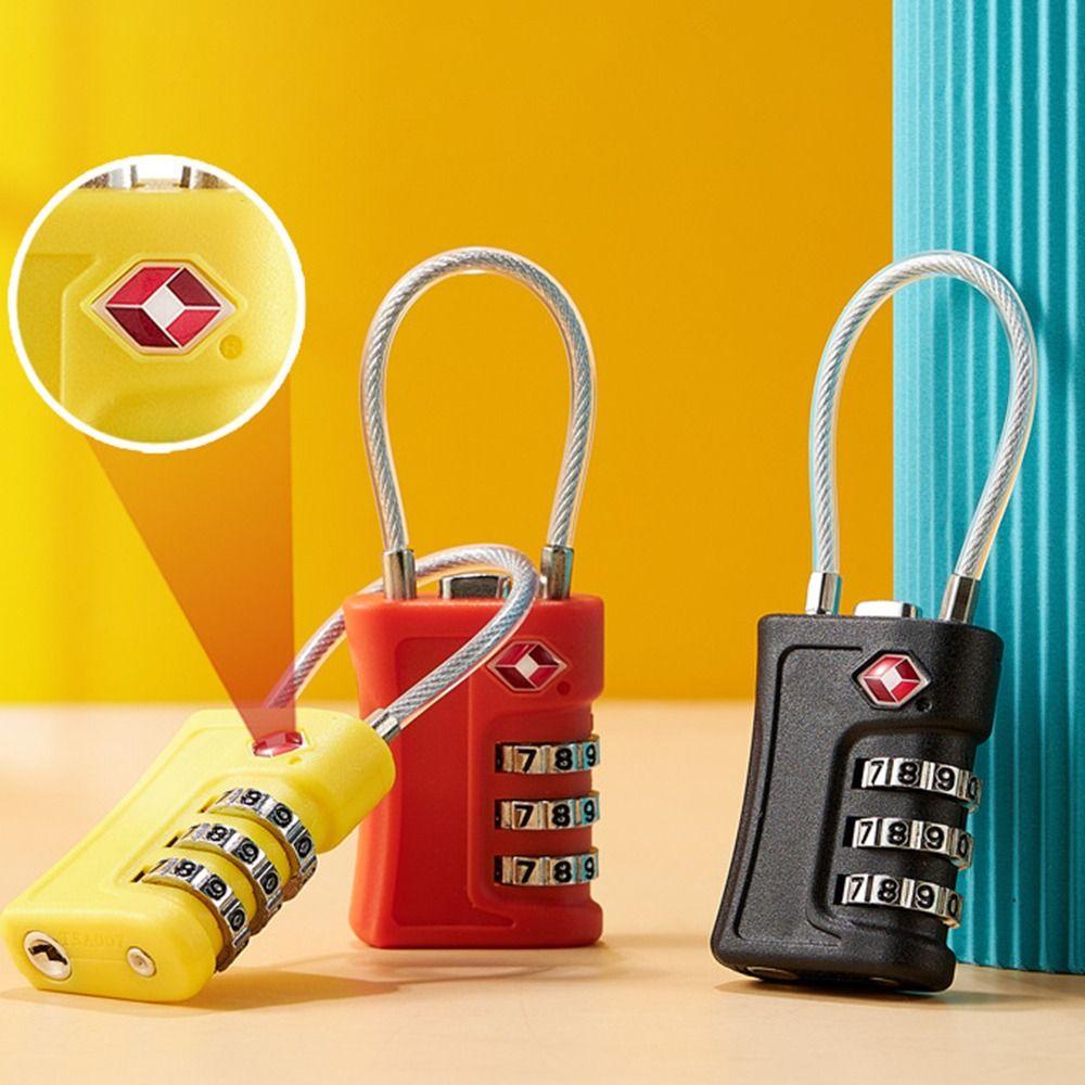 Tool TSA Customs Code Lock Contrast Color Padlock 3 Digit Combination Lock Luggage Password Lock
