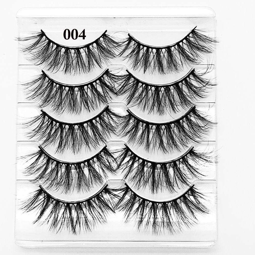 Woman Natural Long Volume Fluffy Wispies Eye Lash Extension 3D Mink Hair False Eyelashes Crisscross