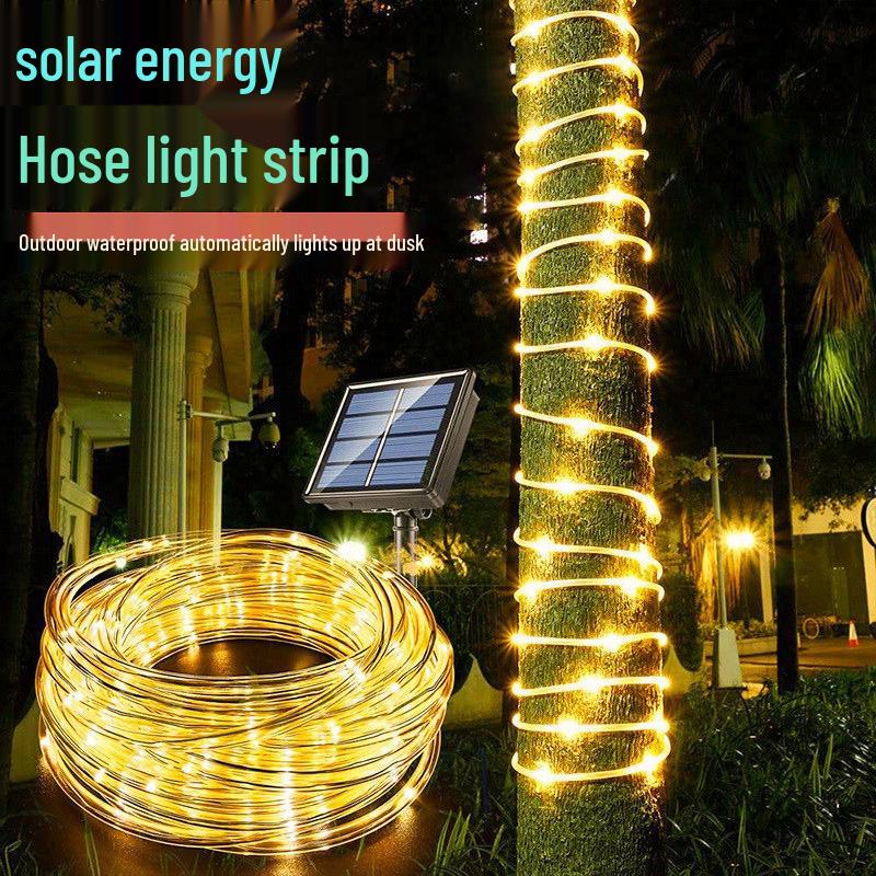 LED Solar Colorful Waterproof Outdoor String Lights for Courtyard, Balcony, and Garden Decoration