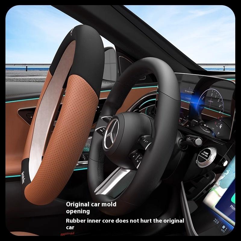 Автомобильная 3D тисненая кожаная оплетка руля для Mercedes-Benz A C E S V Class AMG GLA GLC GLK Vito SL ML Sprinter SLK Viano