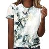 Casual Floral 3D Printed Short Sleeved Round Neck T-shirt