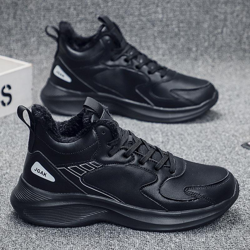 Мужские теплые зимние хлопковые уличные ботинки 2025 года износостойкие, легкие и удобные спортивные туфли, повседневные универсальные белые туфли