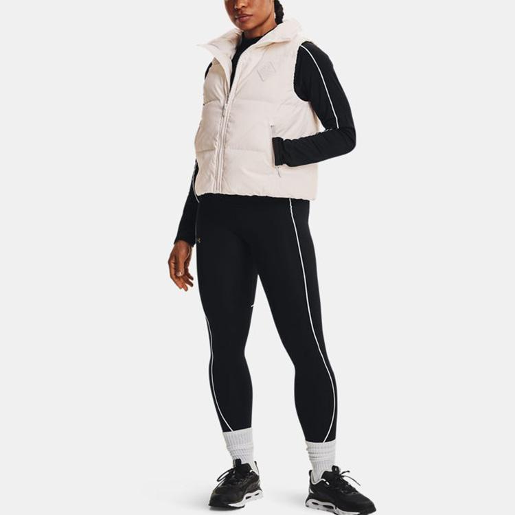 Under Armour Coldgear Training Sports Stand Collar Down Vest Women Vests White 1369374-112