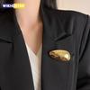 Металлические Геометрические Глянцевые Броши-Яичная скорлупа для Женщин Уникальные Изысканные Булавки-Корсажи для Костюма Вечерние Украшения Модный Аксессуар