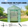 Walk-in Green House, 4.6 x 2.4 x 6.7 ft Greenhouse with Shelves, Set Up in Minutes, High Strength PE Cover with Doors & Windows and Steel Frame,