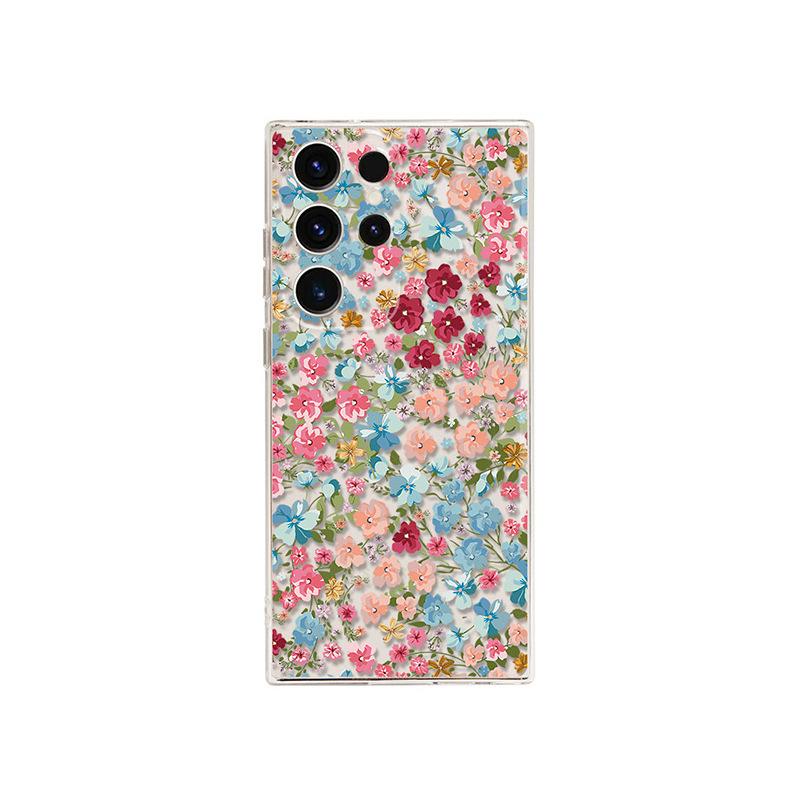 Подходит для Samsung S25ultra Apple iphone17 цветочный ретро цветочный чехол для мобильного телефона A56 painted защитный чехол