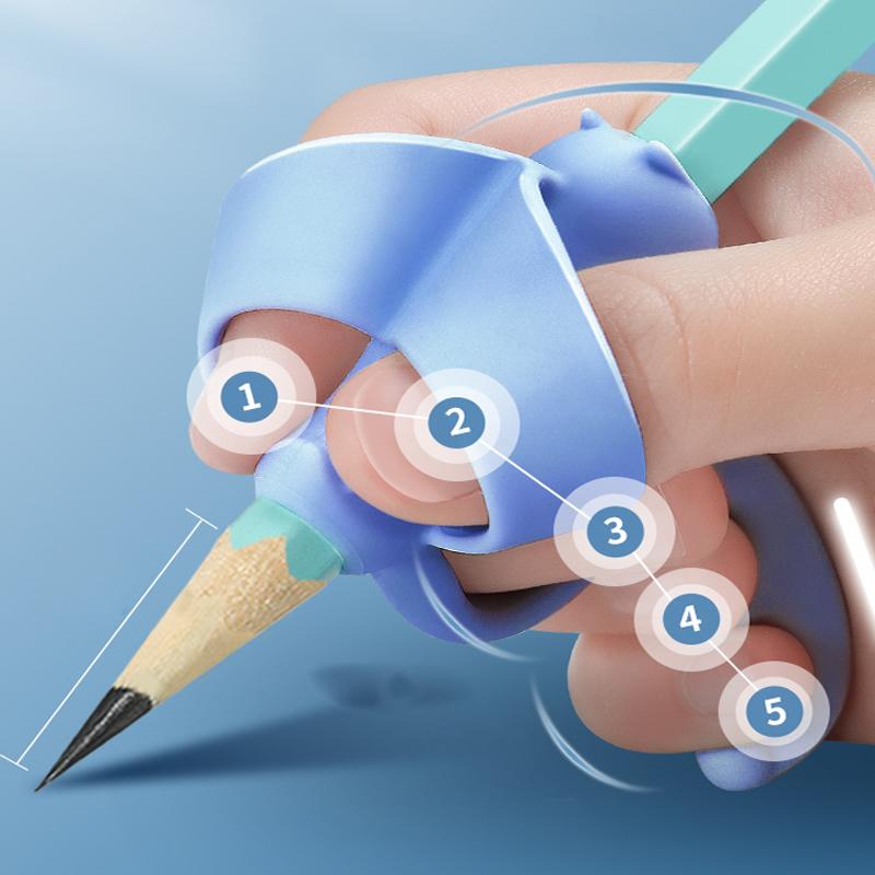 Захват для карандашей, 4 шт., детский держатель для карандашей для письма, детская обучающая практика, силиконовая ручка для ручки, устройство для коррекции осанки