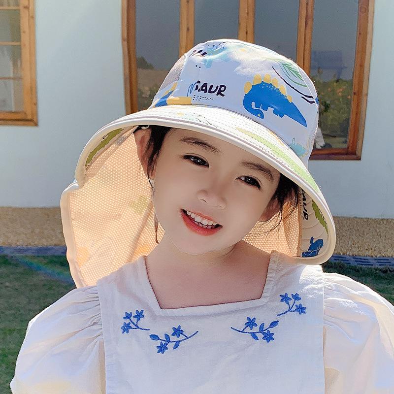 Kids Summer Sun Hat UV Protection Face Neck Flap Cap for Boys Girls Student Outdoor Travel Beach Fishing