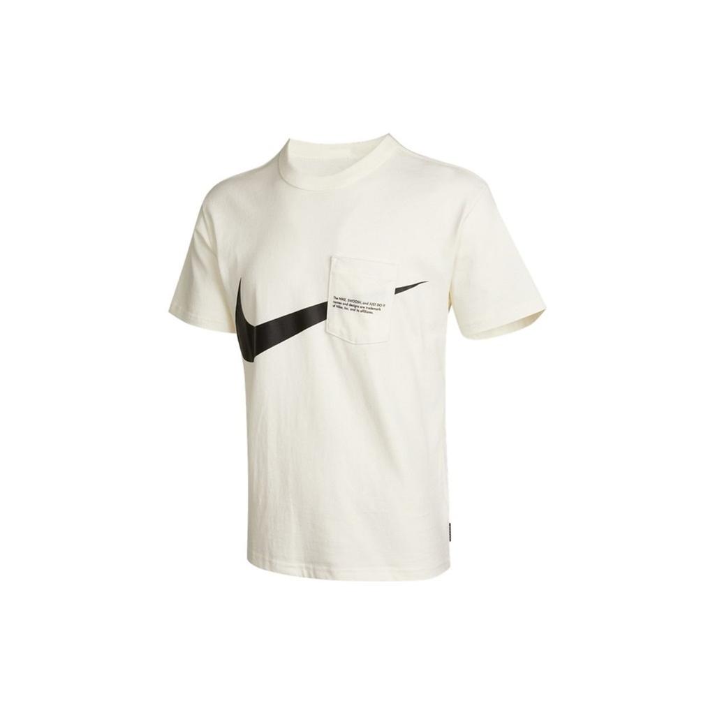 Nike Sportswear Swoosh Big Hook Pocket Print T-Shirt Men Tops Milk-White DJ6297-110