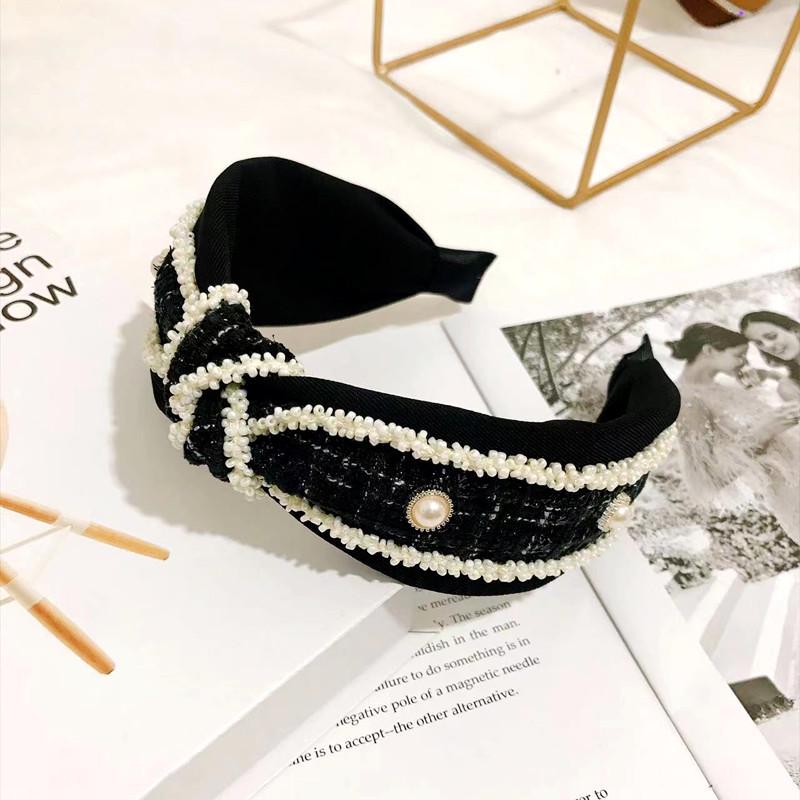 Корейская повязка на голову с жемчугом: Шикарный аксессуар для волос на осень/зиму