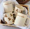 Korean Style Cartoon Bear Mug Cute Water Cup Heat-resistant Cream Ceramic Cup