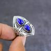 Natural Lapis Lazuli Gemstone Handmade 925 Sterling Silver Ring Size 11 K7V71