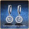 Luxury Designer Real 0.5 Carat Moissanite Diamond Drop Earrings Women’s Wedding Fine Jewelry S925 Sterling Silver Earring