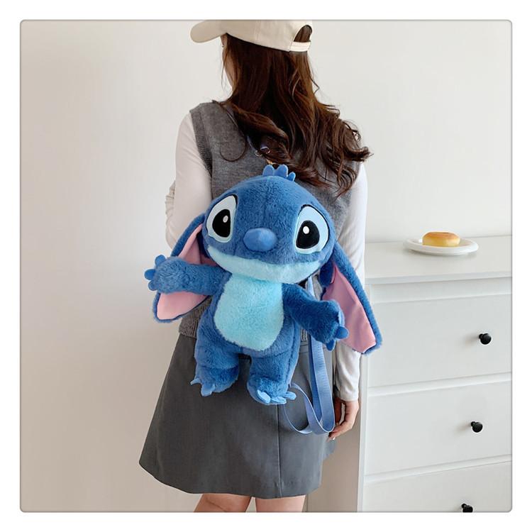 Soft Girls Cartoon Plush Backpack With Zipper Closure For Travel Casual