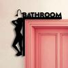 1PC Wood Frame Home Decor Wall-Mounted Modern Toilet Door Sign Minimalis Black Silhouette Bathroom Door Pendant