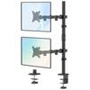 WORLDLIFT Monitor Arm, Vertical/Dual Monitor Mount, Dual Long Pole, Horizontal Adjustment, Clamp Type, 35-inch Compatible, 12kg Weight Capacity